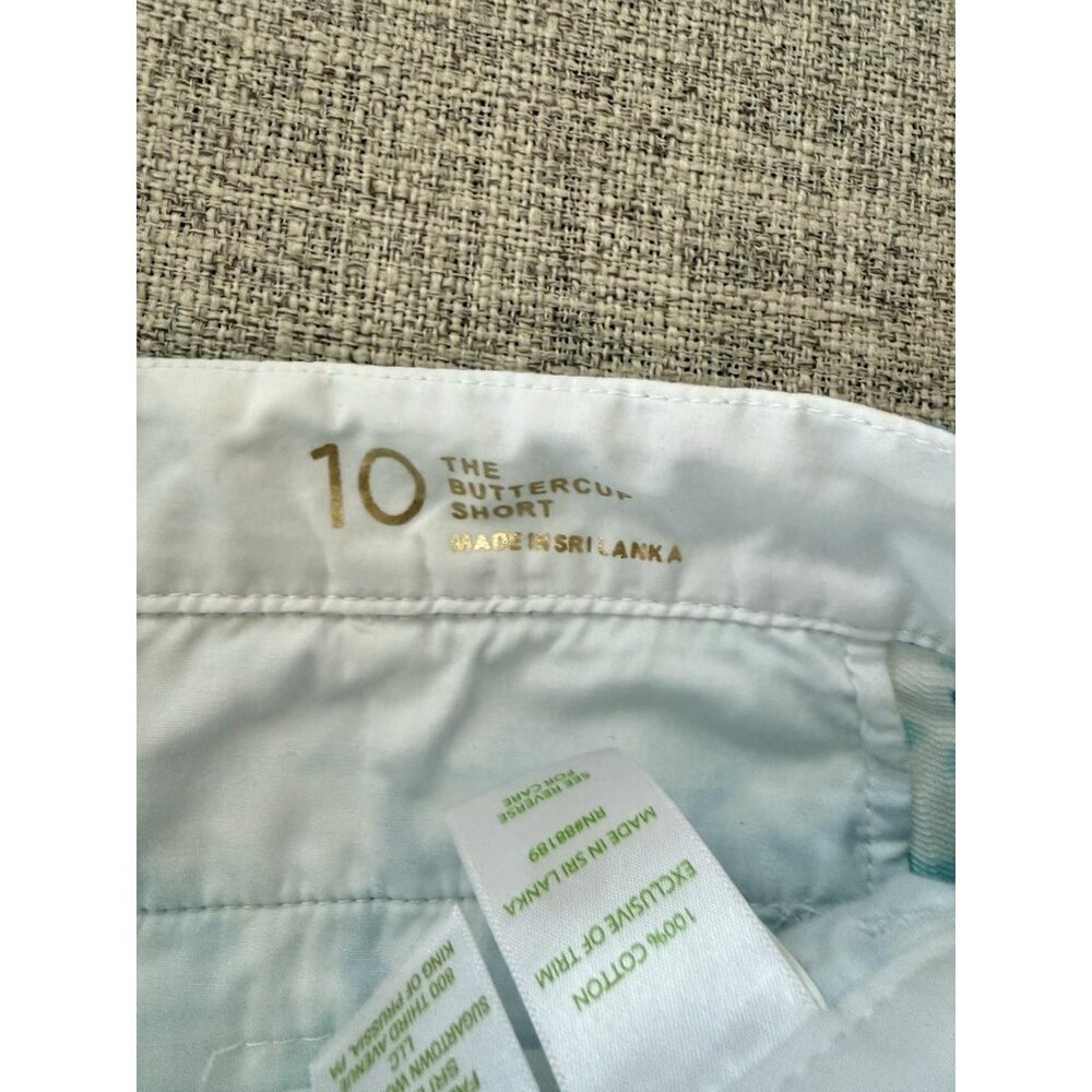 Lilly Pulitzer Buttercup Scalloped Hem Shorts Sz 10 Blue Green Coastal Vacation - Picture 6 of 13